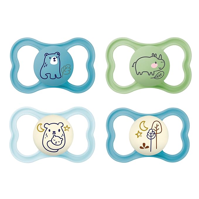MAM Air Day & Night Baby Pacifier, for Sensitive Skin 3 Pack, 16+ Months, Girl,3 Count 1)