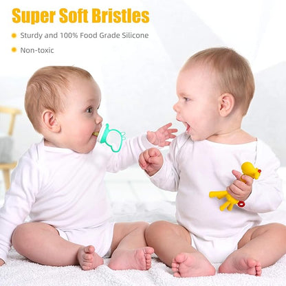 SHARE&CARE Baby Teething Toys for Girls and Natural Organic Fruit 1 Teethers 1 Feeder 3 Silicone