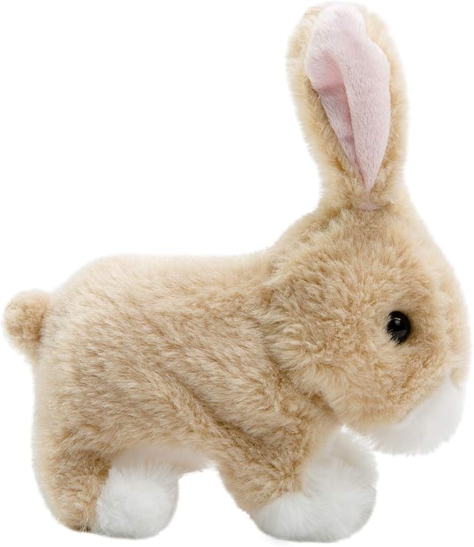 HollyHOME Plush Rabbit Easter Electronic Interactive Toy Jumping,Wiggle Ears 7 Inches