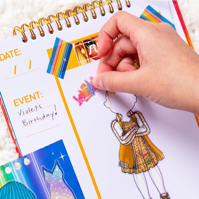 Rainbow High Fashion Runway by Horizon Group USA, Dress Up 6 Die-Cut Dolls, 100+ Accessories Including Fabrics & Repositionable Stickers, Includes Reusable Tote Bag & Pop-Out Runway, Multi