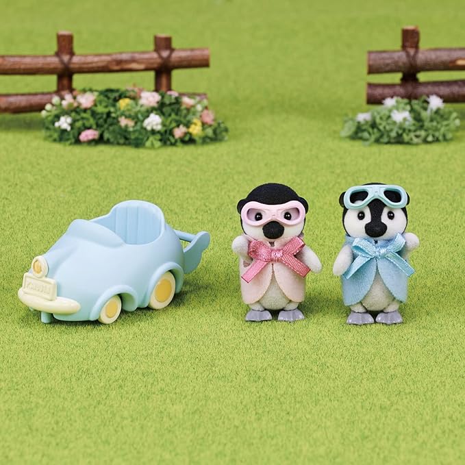 Calico Critters Penguin Babies Ride 'n Play - Doll Playset 2 Poseable