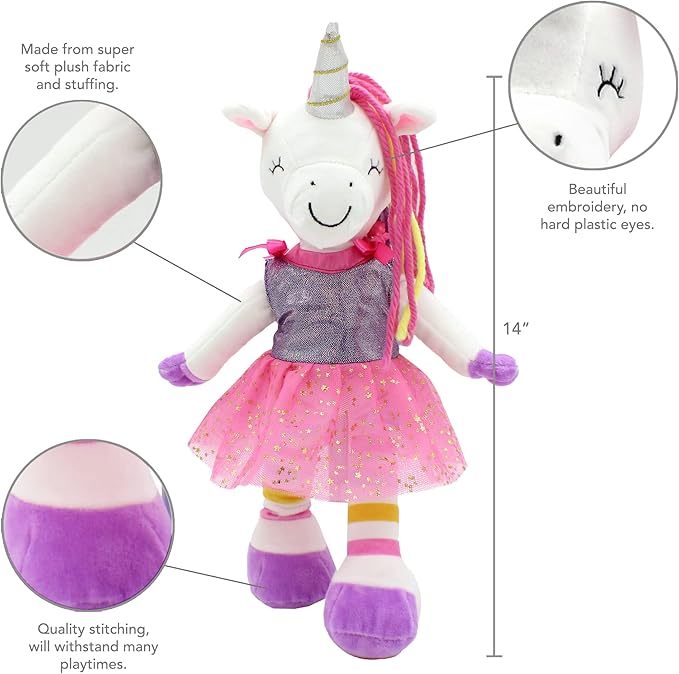 Plushible Plush Doll - Rag Dolls for Girls 4-6 Years 14 Inch