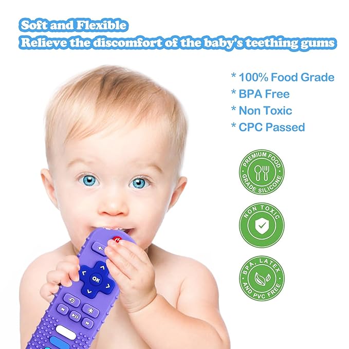 Baby Teething Toys, Food Grade Silicone Teether for Babies 3 6 12 18 Months