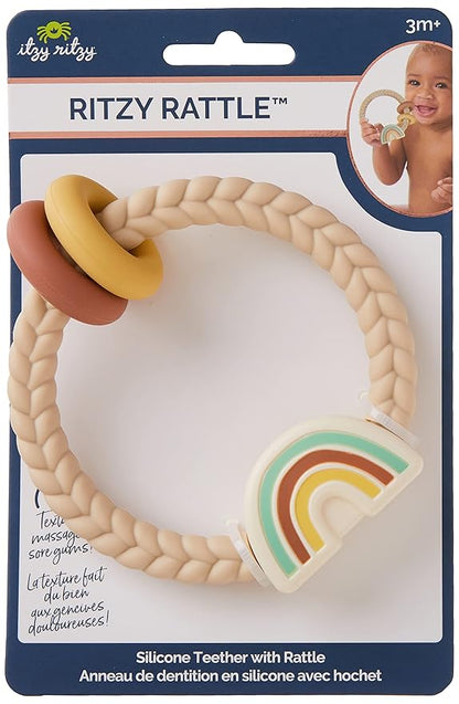 Itzy Ritzy Silicone Teether with Rattle; Rattle Teether Features Rattle 3 Months
