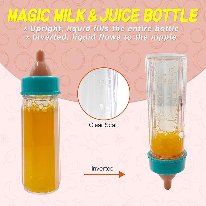 Doll Bottle Set, Baby Doll Disappearing Magic Bottles - 3.6 3.6 in