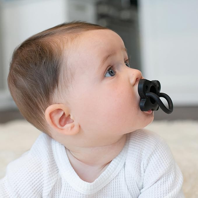 Dr. Brown's HappyPaci 100% Silicone Baby Pacifier, Contoured One-Piece Design 0-6m, BPA-Free, 3 Pack