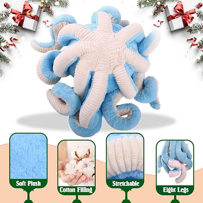 DENTRUN Octopus Stuffed Animals, Giant Octopus Plush Doll Play Toys for Kids Girls Boys Adults Birthday Xmas Halloween Present Stuffed Sea Animals Plushie 7/16/24/32 Inches, 5 Colors
