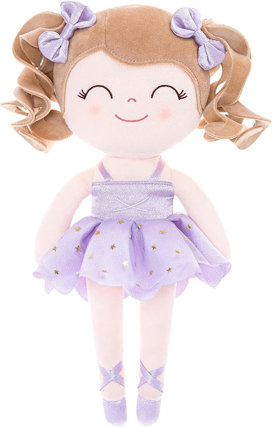 Gloveleya Baby Dolls Soft Snuggly Curly Hair Ballerina Doll First 14inches Ballerina