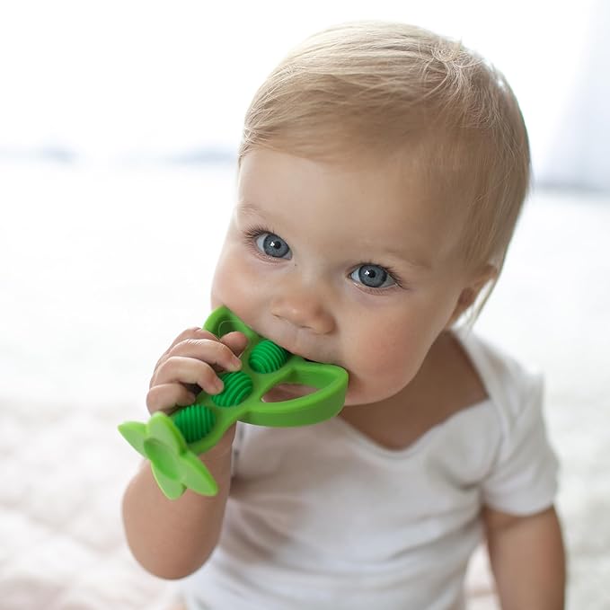 Dr. Brown's Flexees Pink Bunny Silicone Teether and Peapod Teether
