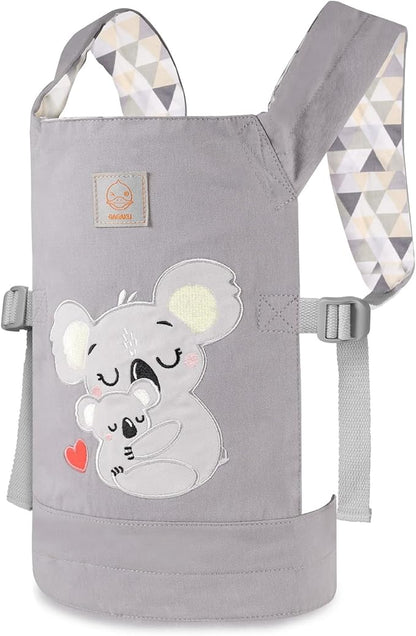GAGAKU Doll Carrier for Kids Toy Baby Carrier Reborn Doll Carrier with Adjustable Straps for Stuffed Animal American Girl Doll Bitty Baby Doll Accessories - Gray
