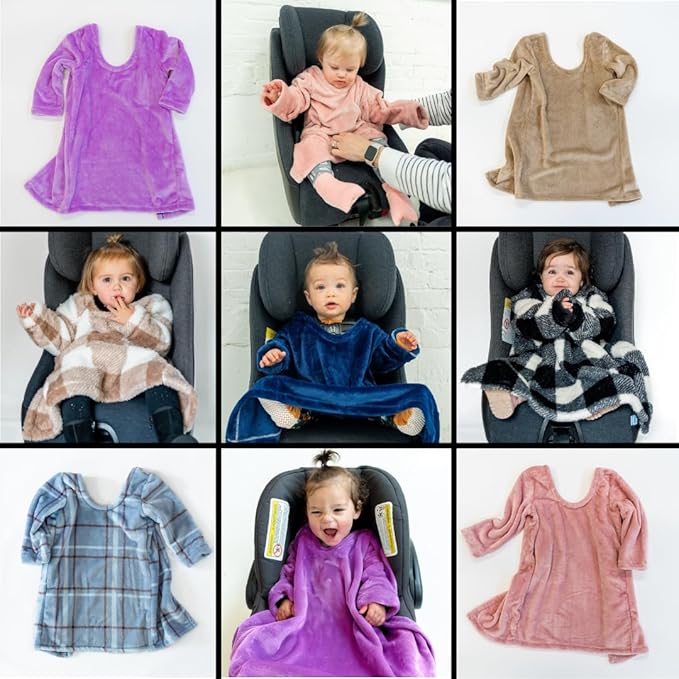Buckle Me Baby Car Seat Blanket - Wearable Car Seat Blankets for Babies - Carseat Blanket Made from Cozy Warm Sherpa for Winter and Fall - Cover, Poncho, Jacket Alternative for Kids and Babies