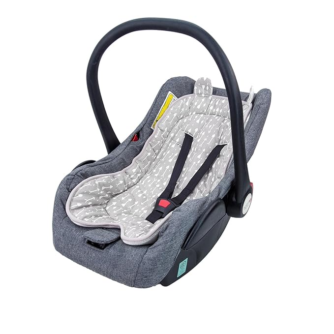 Miracle Baby Car Seat Insert Universal Breathable Baby Stroller Cushion Reversible 3D Air Mesh Cotton Stroller Mat for CarSeat, Buggy, Carrycot, High Chair (Grey Arrow)