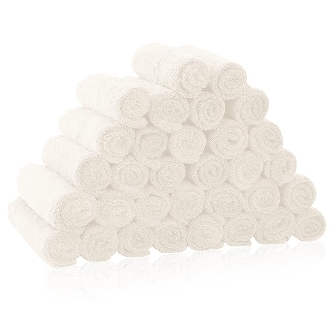 32 Pack Baby Washcloths - Luxury Coral Fleece 10x10 Inch