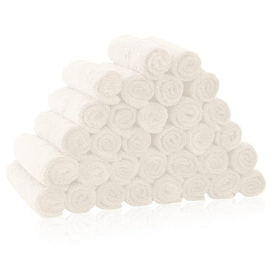 32 Pack Baby Washcloths - Luxury Coral Fleece 10x10 Inch