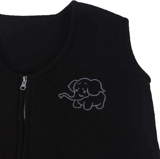 Belsden Micro-Fleece Baby Wearable Blanket 18-24M, Ultra Soft Cozy Safe Baby Sleep Bag and Sack Tog 1, Fit Infants Baby Boys Girls, Black, X-Large