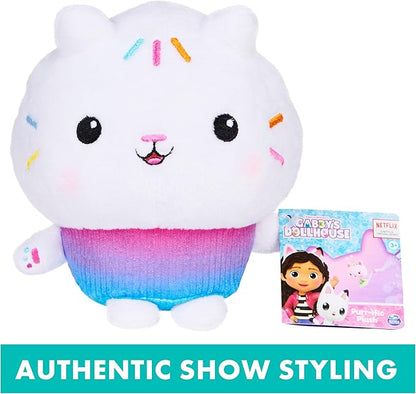 Gabby’s Dollhouse, 7-inch Cakey Cat Purr-ific Plush Toy 3 and