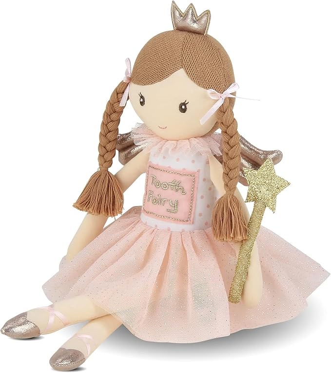 Bearington Pixie Soft Plush Tooth Fairy Doll, 14 Inches