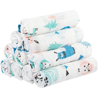 Yoofoss Muslin Burp Cloths for Baby 10 Pack 100% Cotton 20''X10'' Super