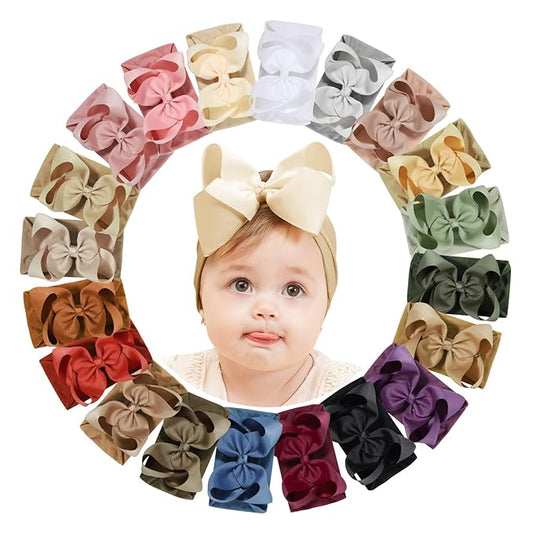 doboi Baby Hair Bows Hair Accessories - 20pcs Big Bows