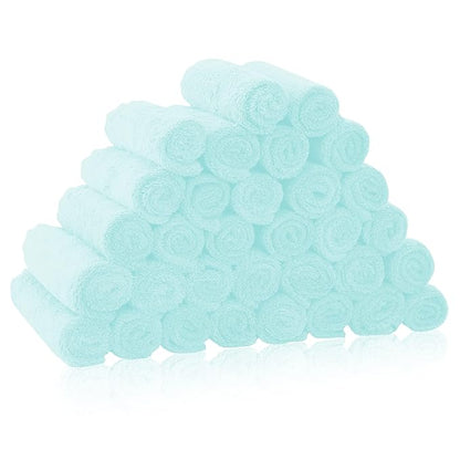 16 Pack Baby Washcloths - Luxury Coral Fleece Blue,10x10 Inch