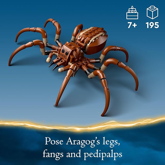 LEGO Harry Potter Aragog in The Forbidden Forest, Spider Toy Playset for Kids 2 Minifigures, 7 Year 76434