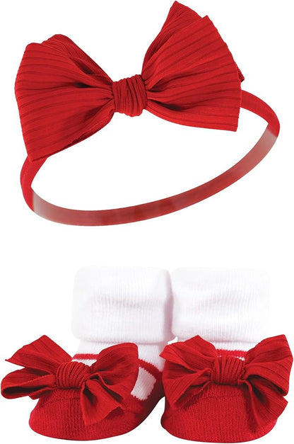 Hudson Baby Girl's Headband and Socks Giftset