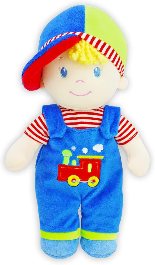 June Garden 14" Soft Dolly Ben - Stuffed Soft Baby Boy Doll for Birth and Up