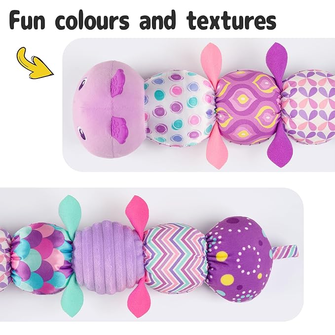 Infant Baby Musical Multi-Sensory Caterpillar, Stuffed Animal Activity Soft Toys 0-3-6-12 Months