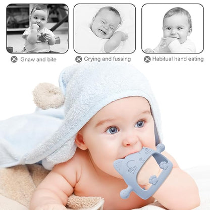 Baby Teething Toys for Babies 0-6 Months-Baby Teether,Anti-Drop Silicone Mitten Teething Toy for Soothing Sore Gums 6 to 12 Months-Ideal