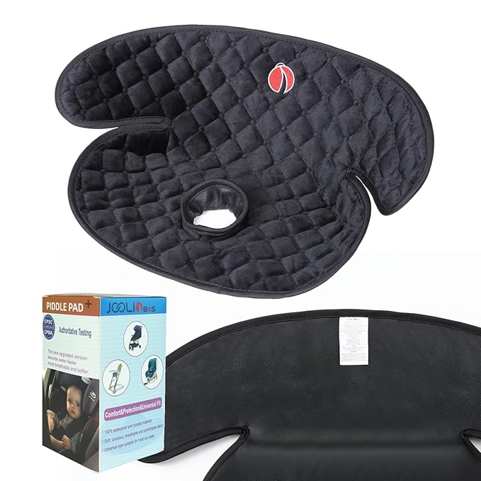 JOOLIO B&S Baby Piddle Pad Car Seat Liner,Potty Training car seat Protector with Waterproof Liner for Child Safety Car Seat Stroller and Dinner Chair,Machine Wash and Dry，Black