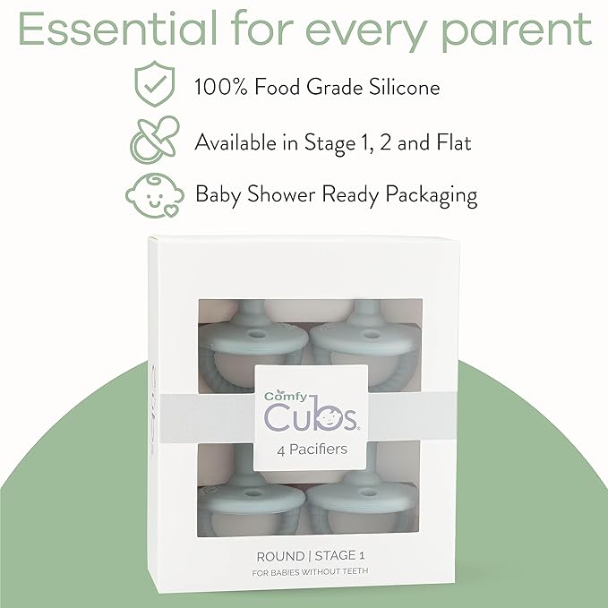 Pacifier Soother Baby 4 Pack of Pacifiers Newborn Teething 100% 0?? Months