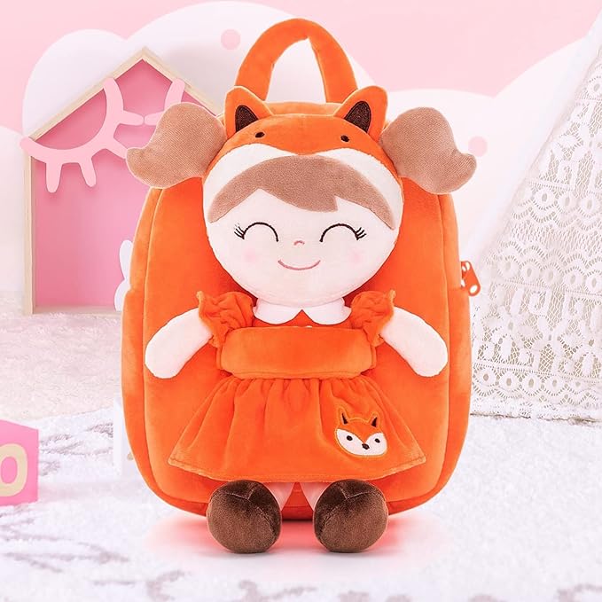 Gloveleya Kids Backpack Toddler Backpack Soft Plush Fox Girl Doll 9"…