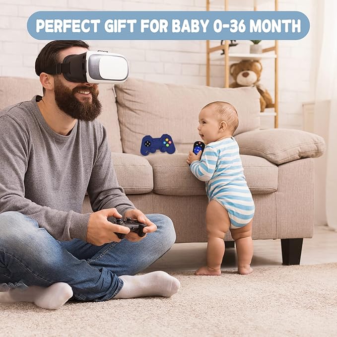 2 Pack Remote&Game Controller with Box, Silicone Teether Toys 6-12 Months 0-6 Months,