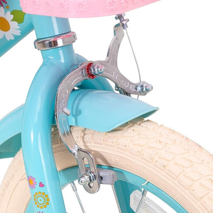 JOYSTAR Little Daisy Kids Bike for Girls Boys Ages 2-7 Years, 12 14 16 Inch Girls Bikes with Doll Bike Seat & Streamers