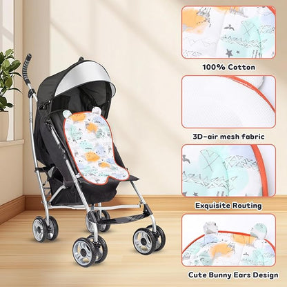 Miracle Baby Car Seat Insert Universal Breathable Baby Stroller Cushion Reversible 3D Air Mesh Cotton Stroller Mat for CarSeat, Buggy, Carrycot, High Chair (Animal)