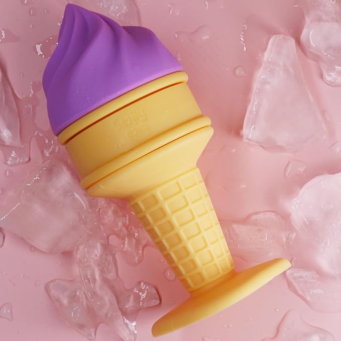 Smily Mia Baby Freezable Teething Toys for Teething Relief, Baby Ice Cream Cone Teether for 6-12Months