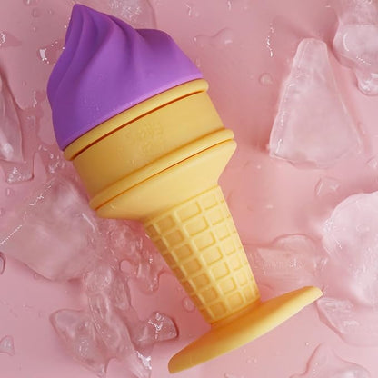 Smily Mia Baby Freezable Teething Toys for Teething Relief, Baby Ice Cream Cone Teether for 6-12Months