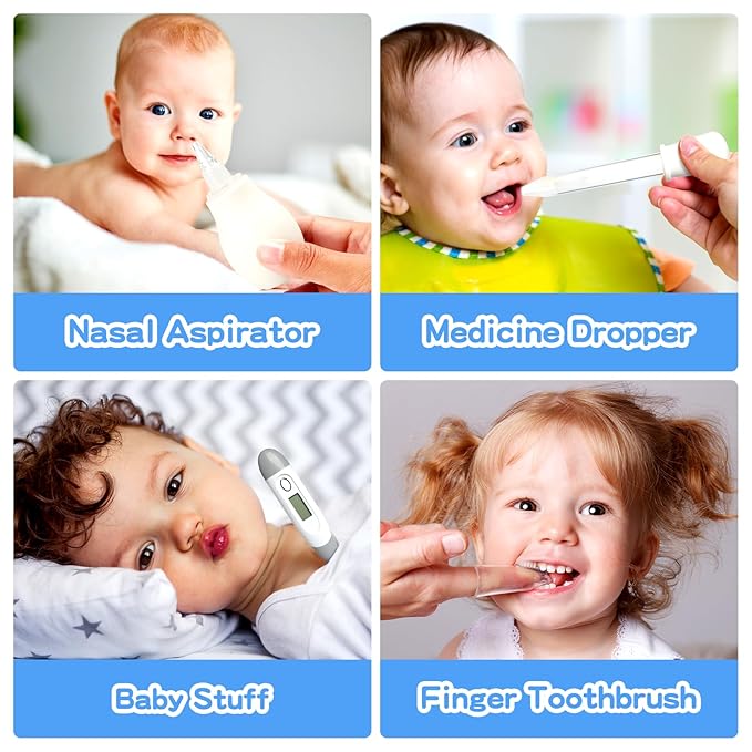 Baby Grooming Kit for Boys Girls Safety Newborn Nursery Essentials Grooming Set Gift for First-time Parents, Grey White 25 in 1