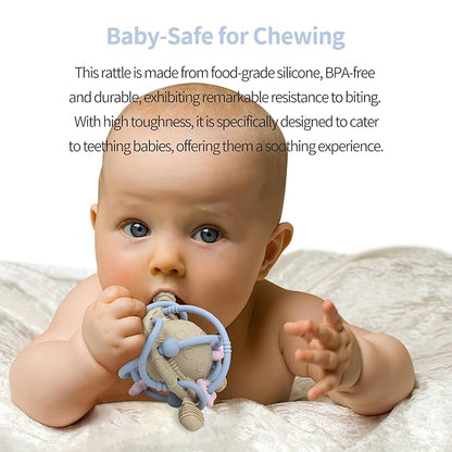 Baby Teething Toy - Teether Ball with Rattle