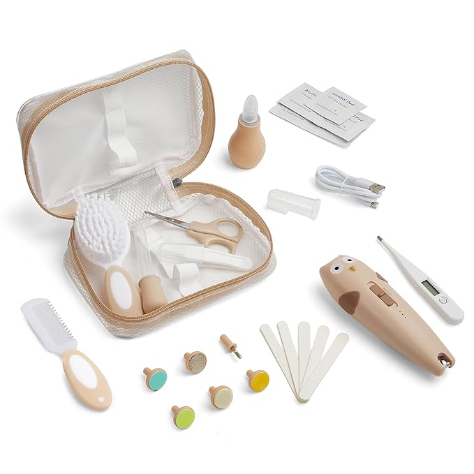 Lictin Baby Healthcare and Grooming Kit, 26 in 1 Rechargeable Baby Nail Trimmer Electric Set,Safe Baby Nail File with Auto Light, Newborn Baby Safety Care Set for Newborn Infant Toddlers Boys Girls