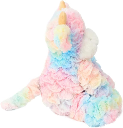 Hopearl Adorable Plush Cow Toy Colorful Floppy Dairy Cattle Soft Stuffed Animal Cute Birthday for Boys Girls Kids Toddlers, Rainbow 9''