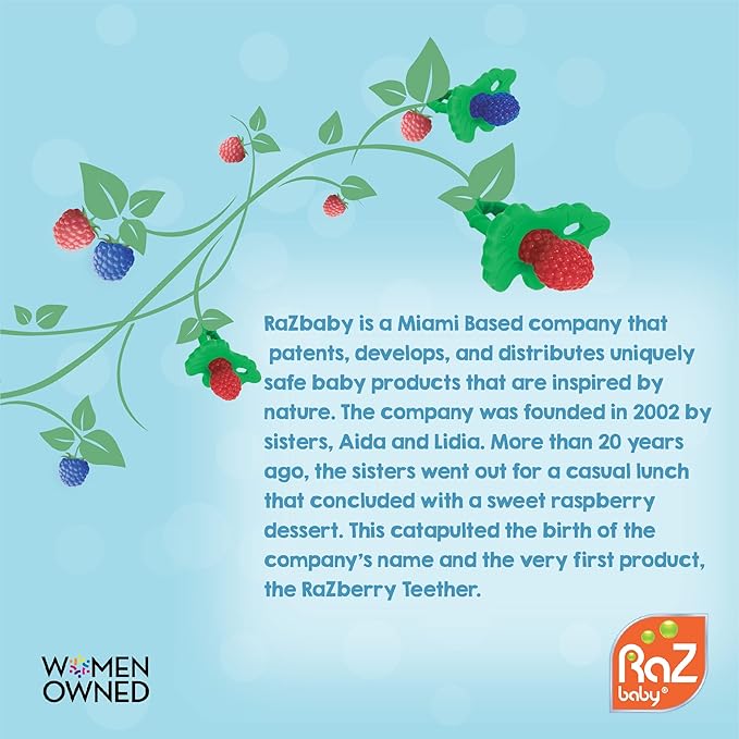 RaZbaby Silicone Baby Teether, BerryBumps Textured Silicone Soothes Babies??Sore Gums