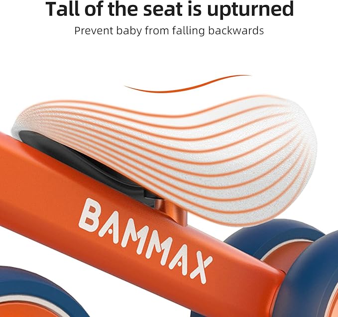 BAMMAX Baby Balance Bike for 1 Year Old Toddler, Riding Toys for 9-24 Months Boys Girls 4 Wheels