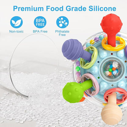 TOHIBEE Baby Montessori Sensory Toys for 0-6 6-12 Months, Food Grade Teething Toys for Babies 0 3 6 9 12 18 Months 1 2