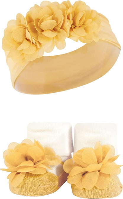 Hudson Baby Girl's Headband and Socks Giftset