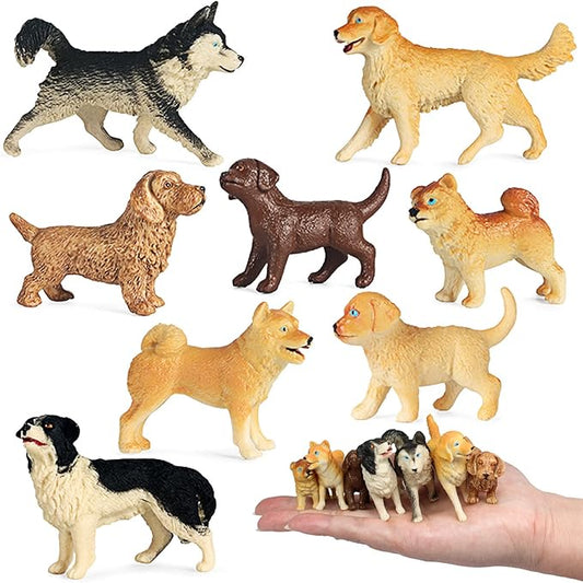 iftnotea 8PCS Small Dog Figurines for Kids Puppy Toy Figures