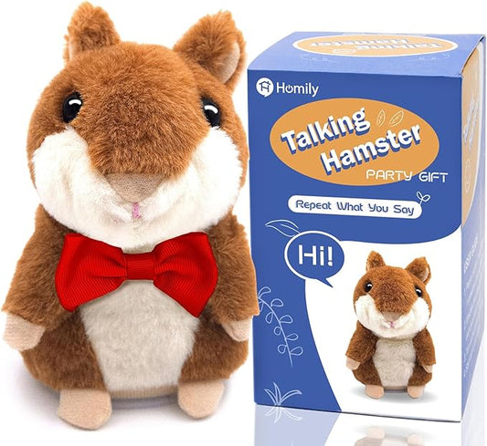 HOMILY Talking Hamster Repeats What You Say, One Year Old Boy Girl Toys Birthday Gifts 0-6-12-18 Months, 1 3 5 (Red