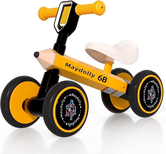 Maydolly Baby Balance Bike Bicycle Toys for 1 Year Old 10-24 Months 4 Wheels