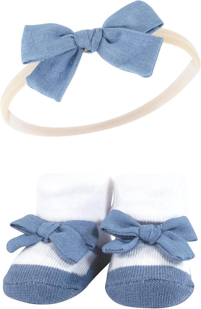 Hudson Baby Girl's Headband and Socks Giftset