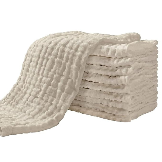 Yoofoss Muslin Burp Cloths for Baby 10 Pack 100% Cotton 20''X10'' Super